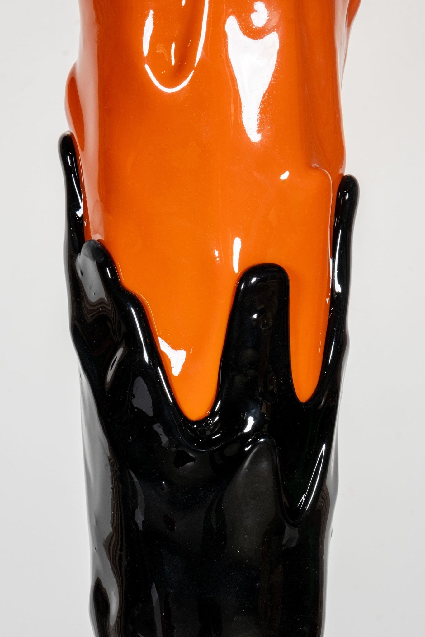 Meritalia "Edizioni del Pesce" Tall Vase  / Black and Orange | Bonne Choice