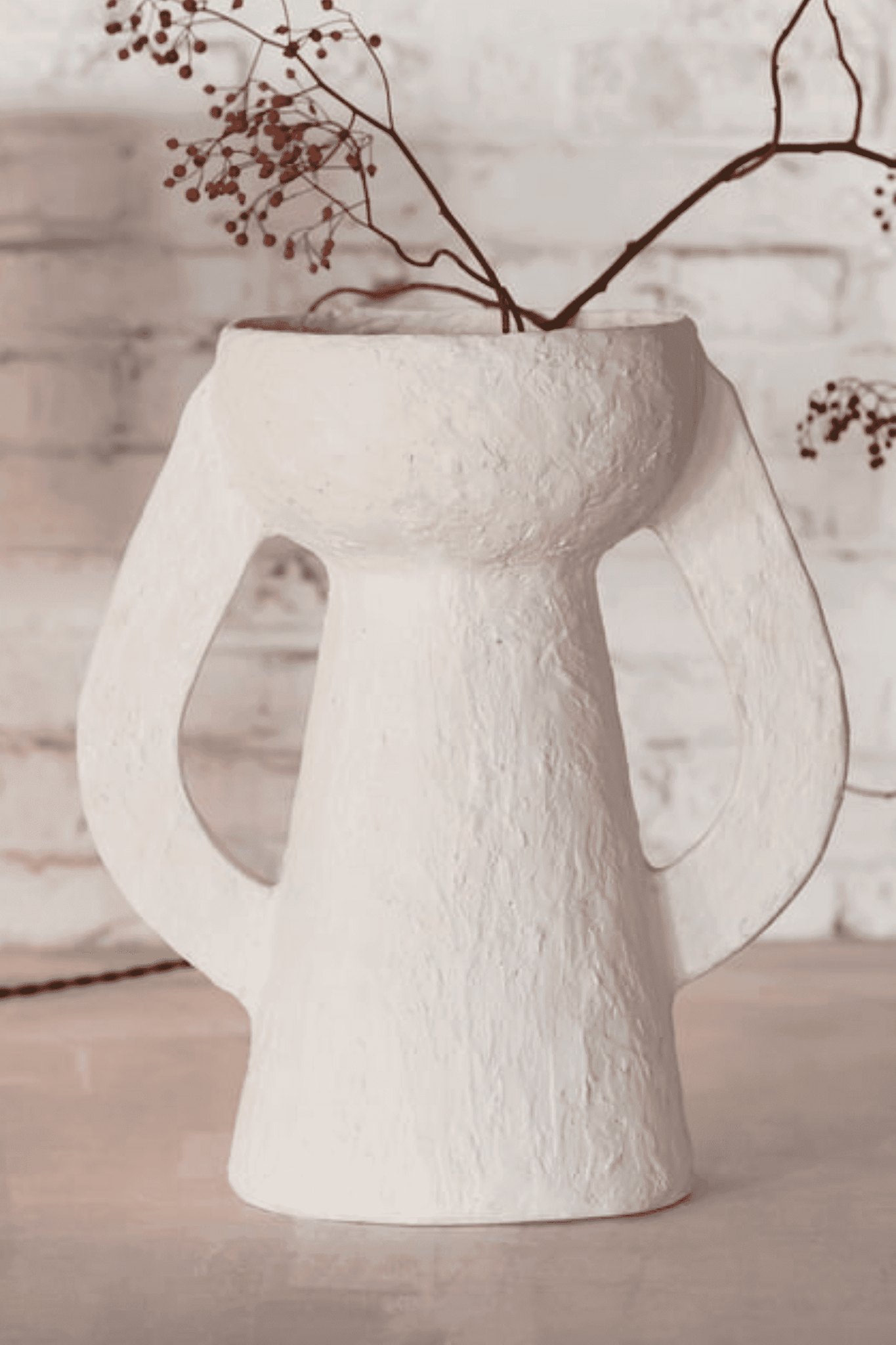 Large Vase, White Earth Marie Michielssen Serax shown with dried flowers