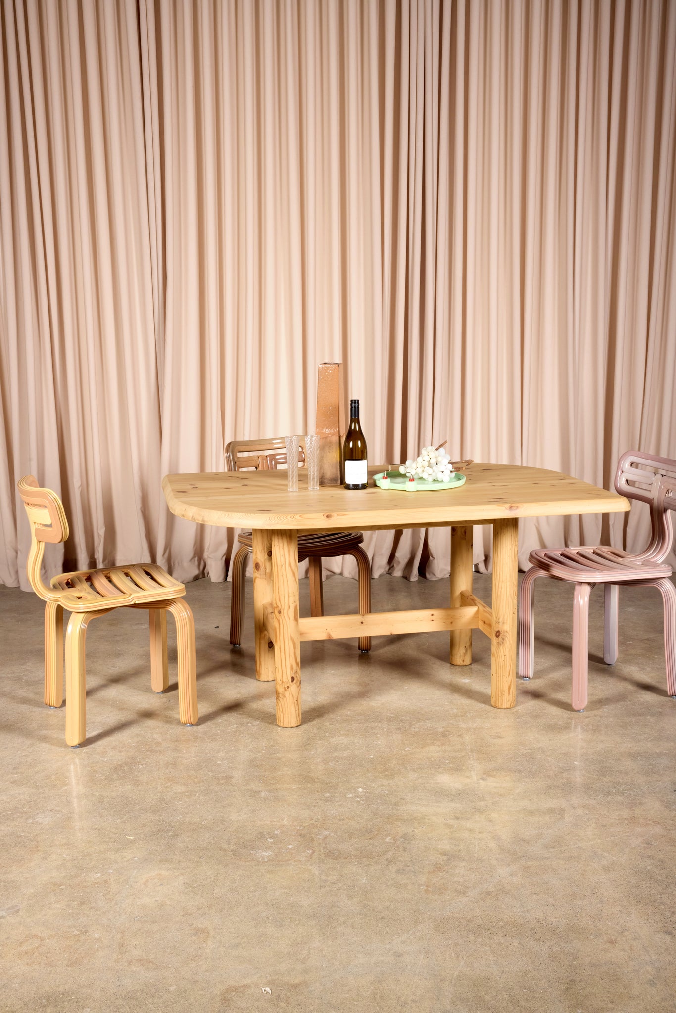 Leaf-Shaped Pine Dining Table by Rainer Daumiller for Hirtshals