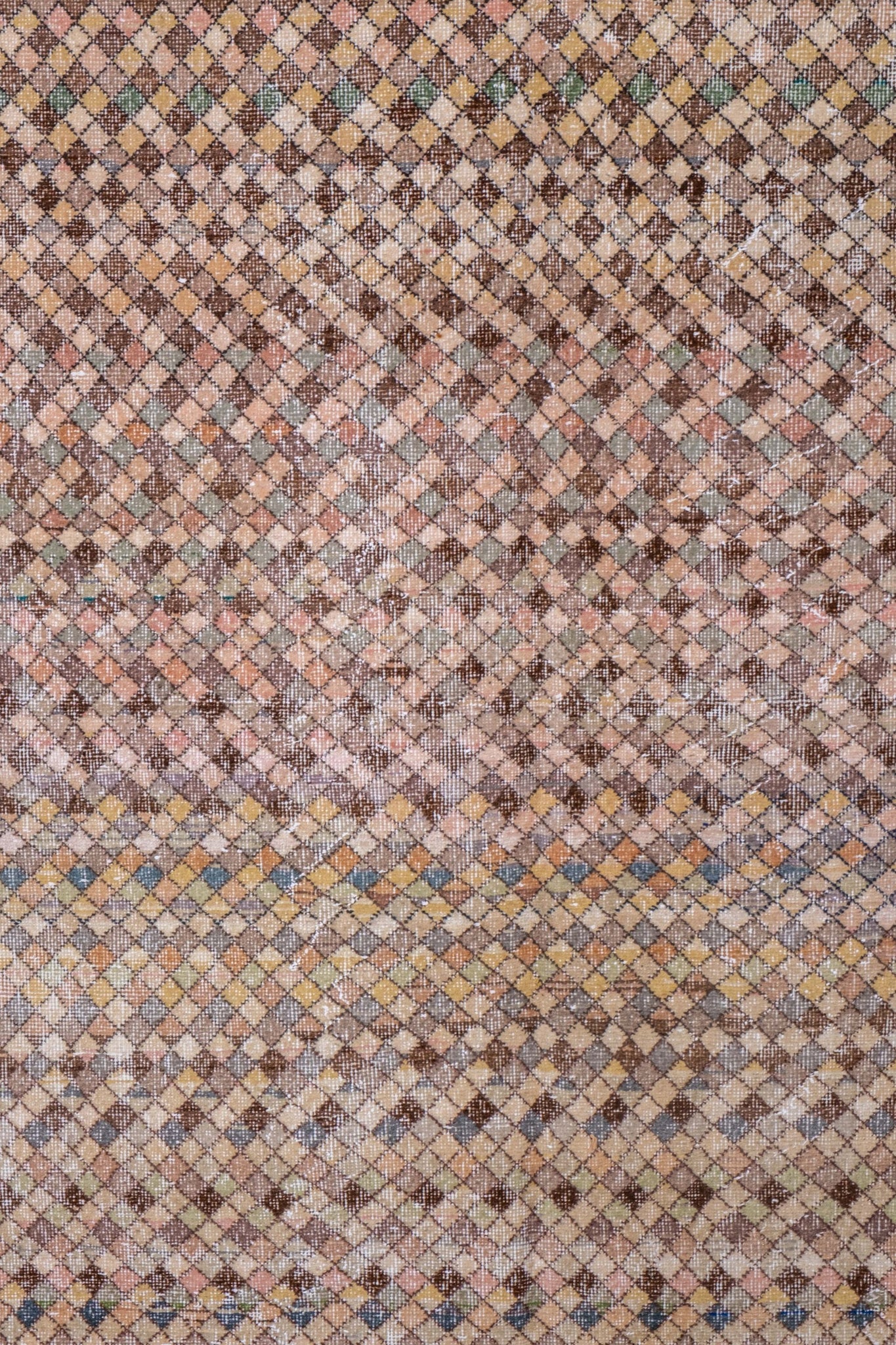 Vintage Turkish Rug 02, brown diamond check | Bonne Choice