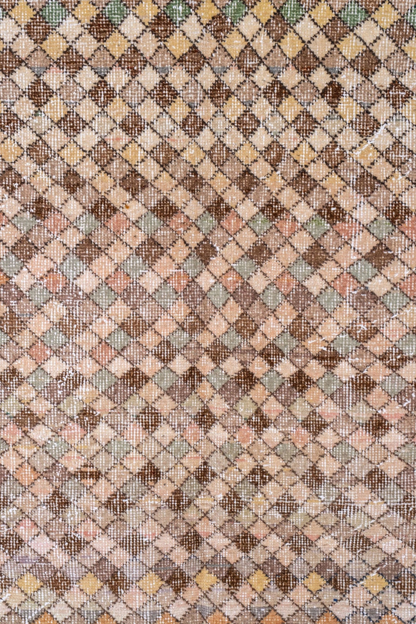 Vintage Turkish Rug 02, brown diamond check | Bonne Choice