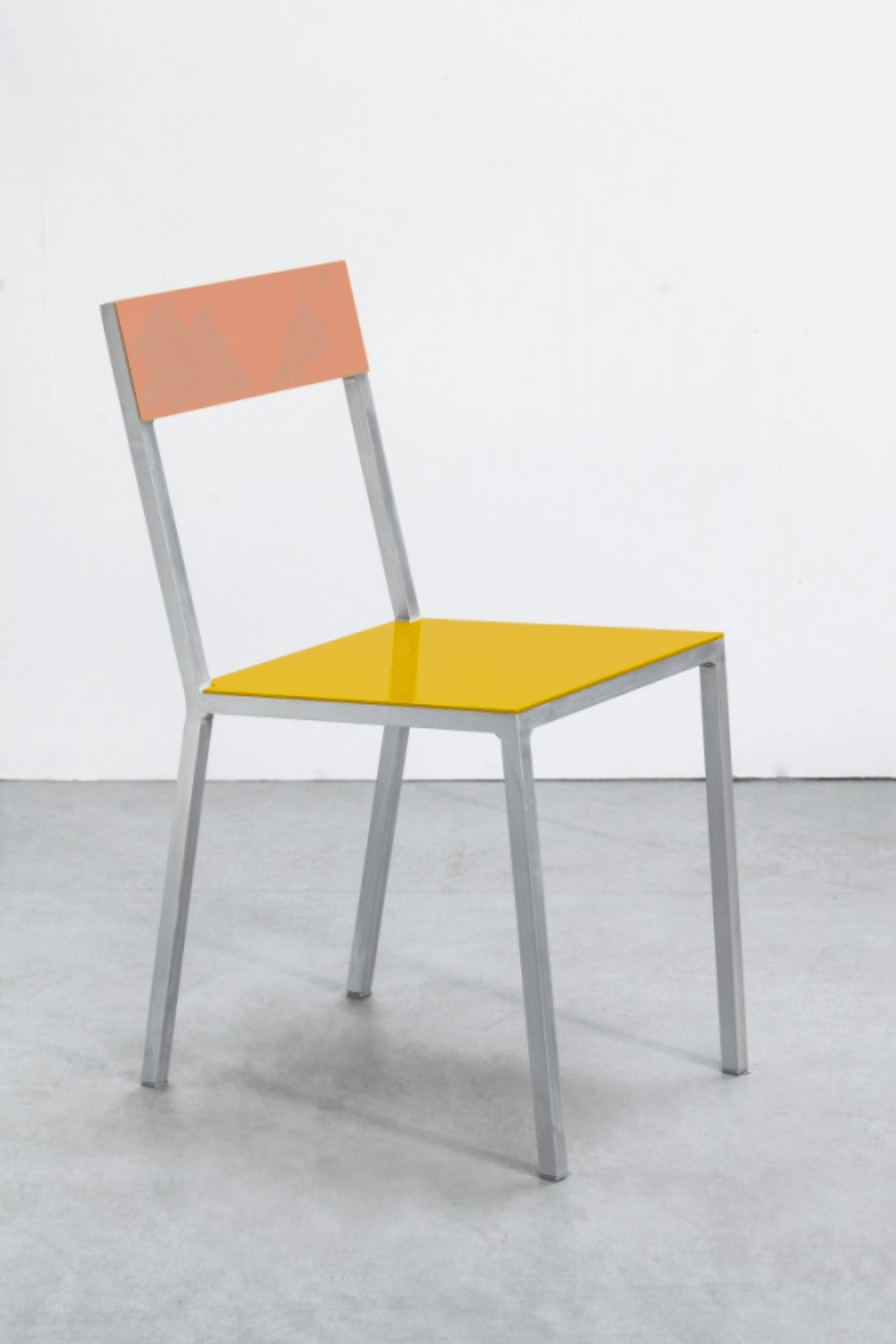 Yellow & Pink Aluminum Alu Chair by Muller Van Severen for Valerie Objects, front angled view